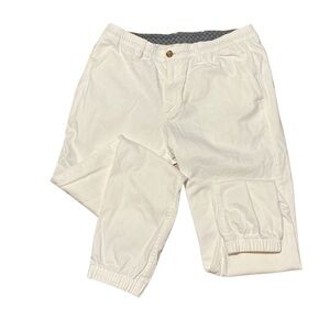 Michael Kors White Drawstring Cargo Pants with Button Accents